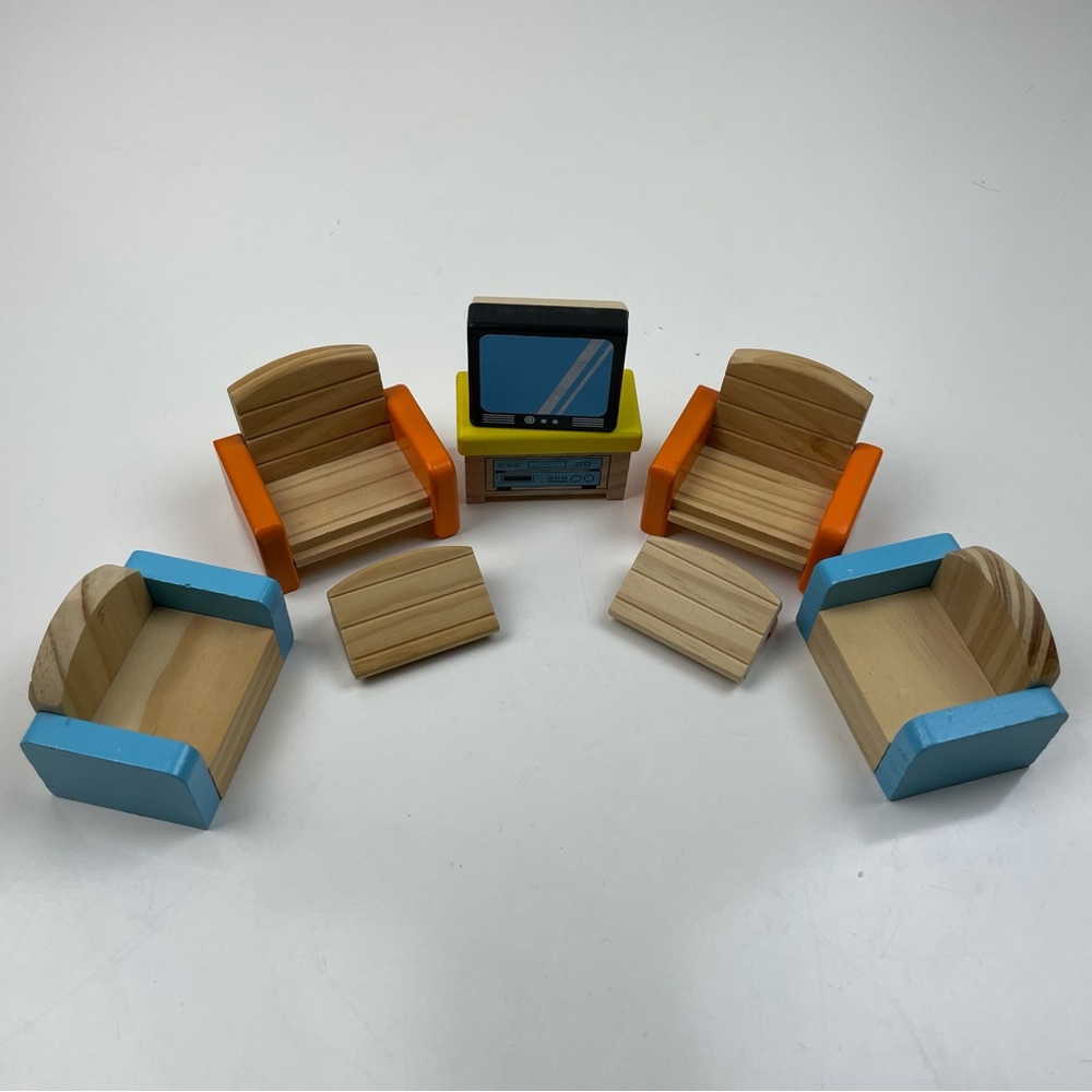 Wooden Doll House Toy Playset